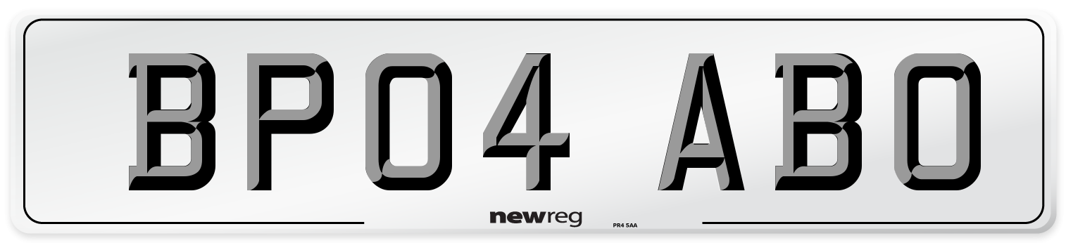 BP04 ABO Number Plate from New Reg